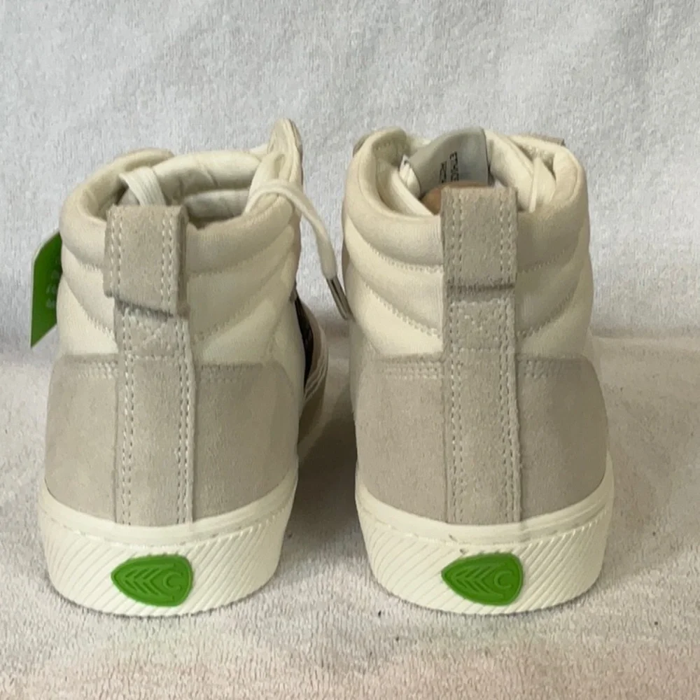 NEW CARIUMA Catiba Pro High Skate Shoe – Off‑White Canvas, Vintage White Suede-8